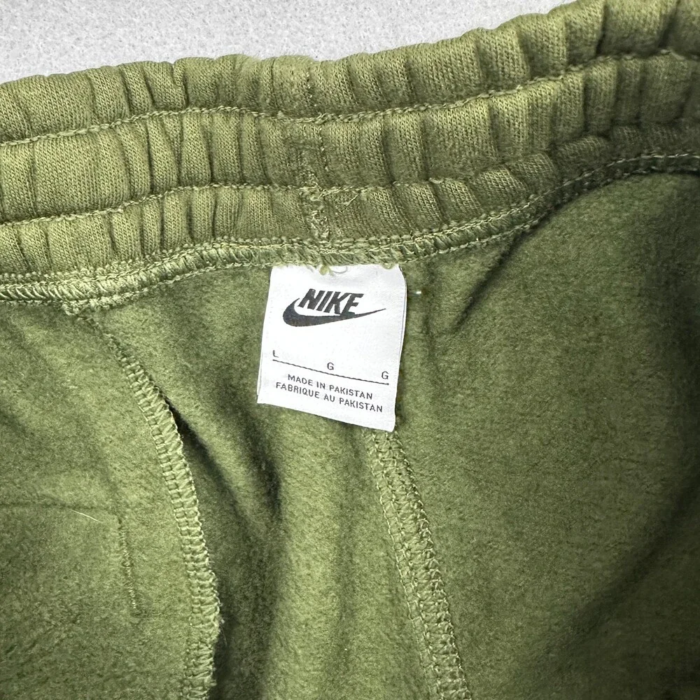 Nike Pants Men Large Olive Solid Jogger Tapered Swoosh Embroidery Drawstring L